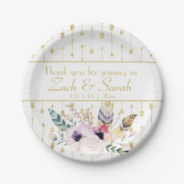 Plato De Papel Bonito Boho Bouquet Boda