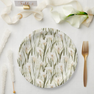 Plato De Papel Bonito Calla Lilly Flowers Bridal Shower