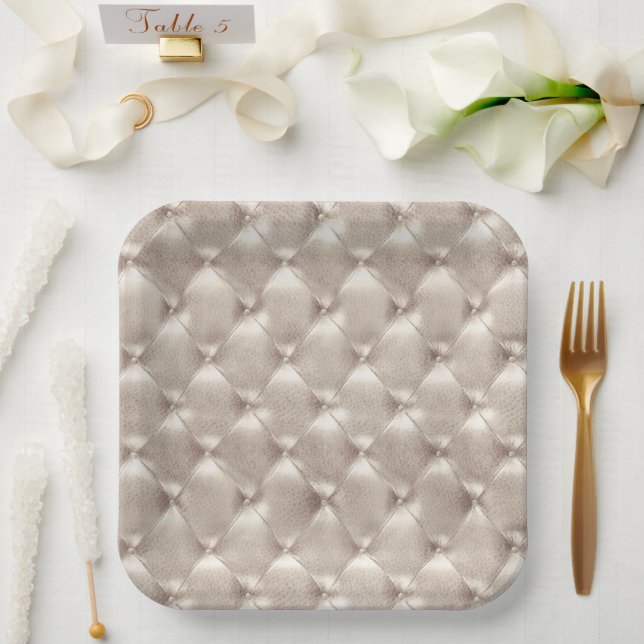 Plato De Papel Bonito Champagne Glam Bridal Shower Boda (Boda)