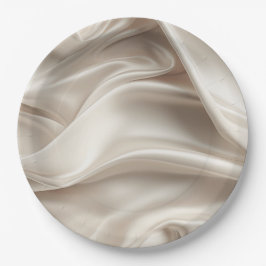 Plato De Papel Bonito Champagne Gold Romantic Faux Satin Boda