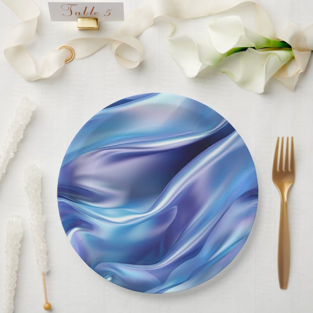 Plato De Papel Bonito Dreamy Blue Purple Bridal Shower (Boda)