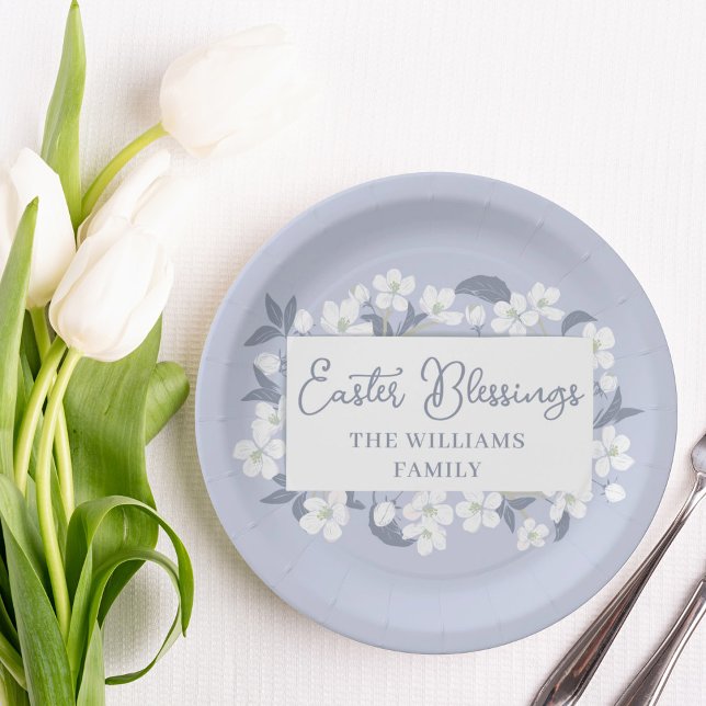 Plato De Papel Bonito Fiesta Personalizado Floral Blanco Morado (Subido por el creador)