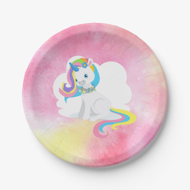 Plato De Papel Bonito Hair Unicorn (Anverso)