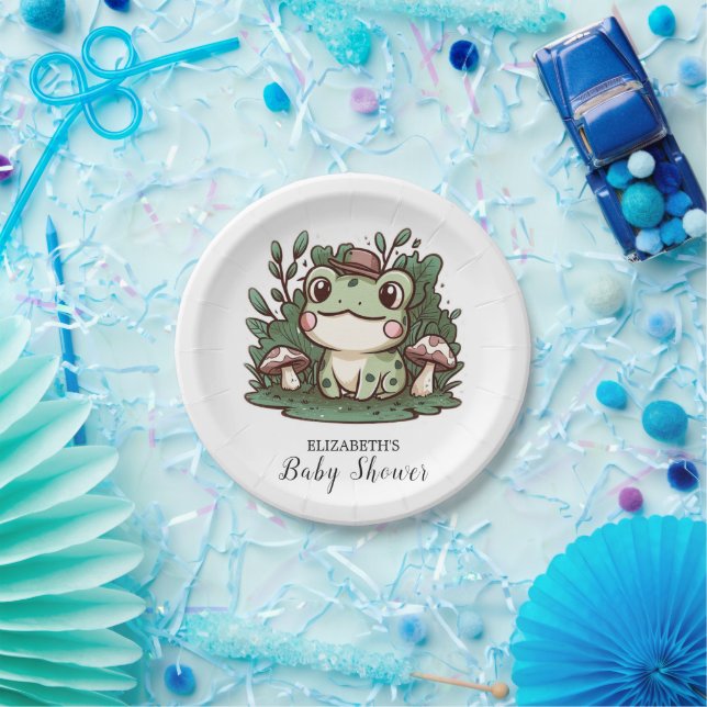 Plato De Papel Bonito Little Frog Baby Shower (Fiesta)