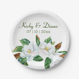 Plato De Papel Bonito Magnolia Bouquet Boda Placa de papel