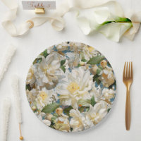 Bonito patrón de peonía blanca y magnolia