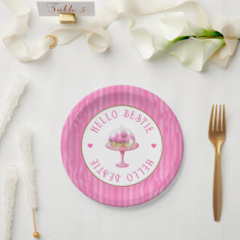 Plato De Papel Bonito Rosa 13 cumpleaños