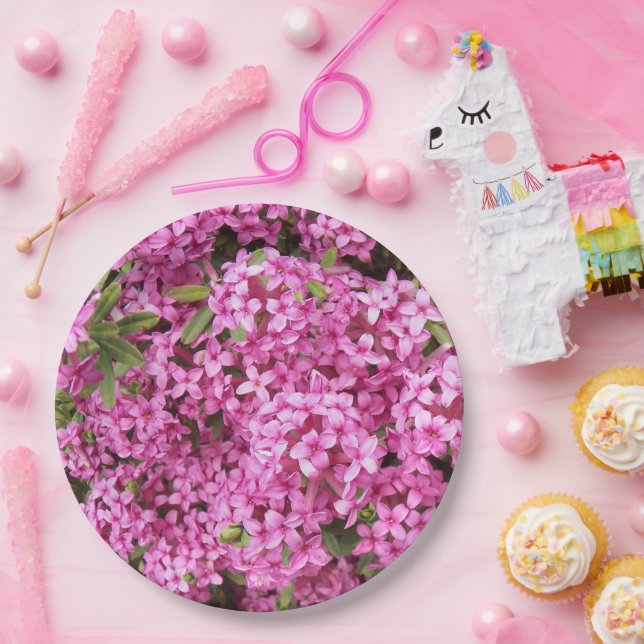 Plato De Papel Bonito Rosa Daphne Floral (Fiesta)