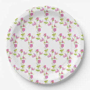 Plato De Papel Bonito Rosa Sweet Pea Flower Art