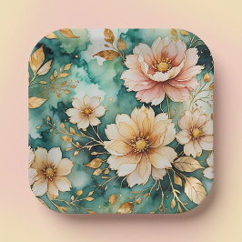 Plato De Papel Bonito rosado
