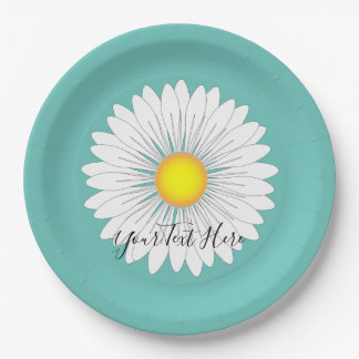 Plato De Papel Bonito verde azulada Little Daisy