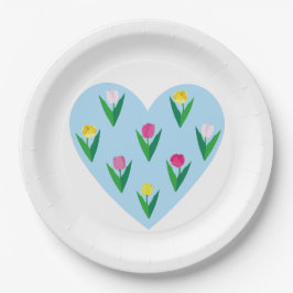 Plato De Papel Bonitos tulipanes.