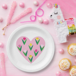 Plato De Papel Bonitos tulipanes.