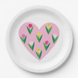 Plato De Papel Bonitos tulipanes.