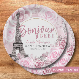 Plato De Papel Bonjour Bebe Baby Shower
