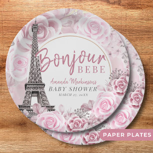 Plato De Papel Bonjour Bebe Baby Shower
