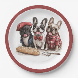 Plato De Papel Bonjour Bulldogs Franceses