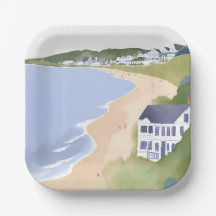 Bonnet Shores | Acuarela de la playa de Rhode Isla