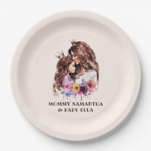 Plato De Papel Bono de mamá y hija Adorable (8)