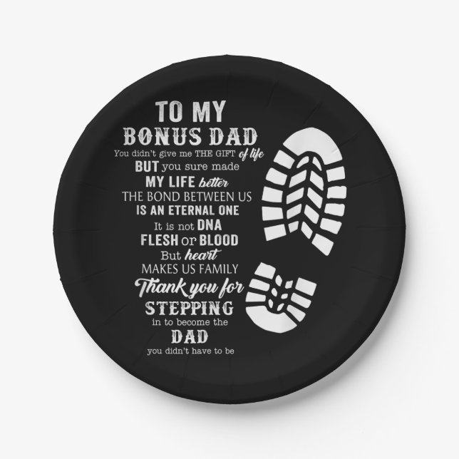 Plato De Papel Bonus Dad Fathers Day Gift from Stepdad for Daught (Anverso)