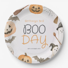 Plato De Papel Boo Day Spooky Halloween Birthday