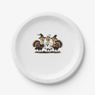 Plato De Papel Boo de Halloween en Turquía, acción de gracias en