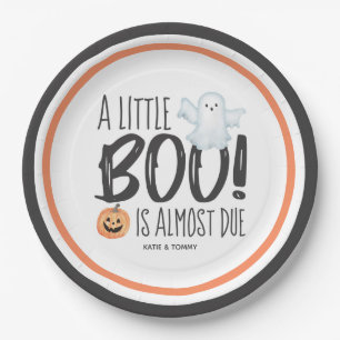 Plato De Papel Boo Ghost Jack O'Lantern Halloween Baby Shower