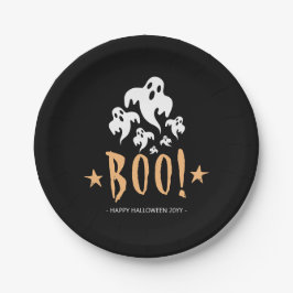 Plato De Papel Boo Happy Halloween personalizado