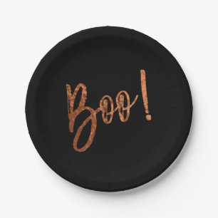 Plato De Papel ¡Boo! Placas Halloween modernas