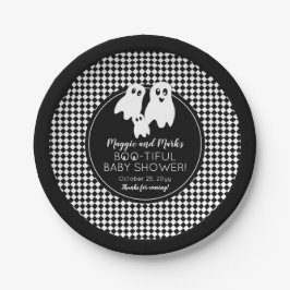 Plato De Papel BOO - TIFUL Baby Shower BW Halloween Gracias