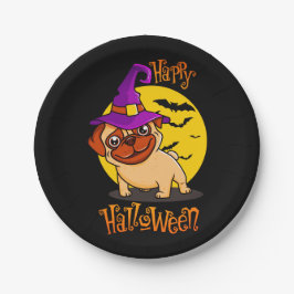 Plato De Papel BooF -Bruno el Bulldog francés de brujería