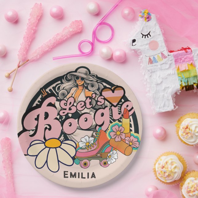 Plato De Papel Boogie Disco Dancing Bridal Bachelorette (Fiesta)