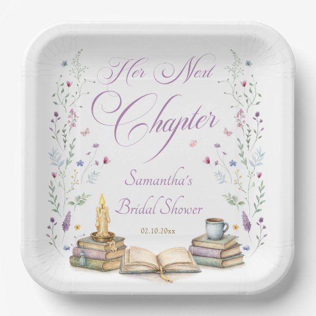 Plato De Papel Book Baby Shower (Anverso)