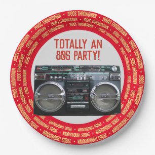 Plato De Papel Boombox 1980 Ochenta Fiesta