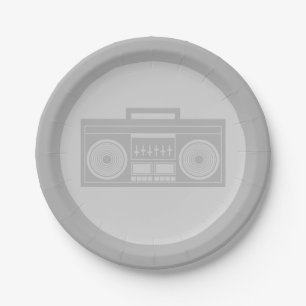 Plato De Papel Boombox Music Art PERSONALIZADO COLOR