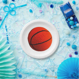 Plato De Papel Boops de baloncesto Naranja Black Colorful 4Tim