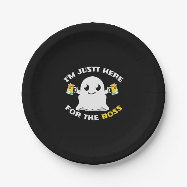 Plato De Papel Boos Beer Halloween Halloween (Anverso)