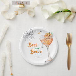 Plato De Papel Boos y Booze Cocktail Halloween Party