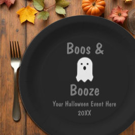 Plato De Papel Boos y Booze Halloween