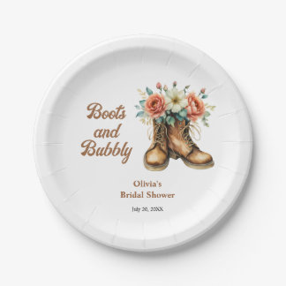 Plato De Papel Boots and Bubbly Rustic Western Bridal Shower 