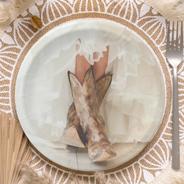Plato De Papel Boots & Bubbly Brigada de Texas en Boots Bridal Sh (Subido por el creador)