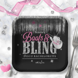 Plato De Papel Boots 'n Bling Disco Despedida de soltera ID925