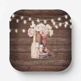 Plato De Papel Boots Rustic Cowgirl BRIDAL SHOWER Gracias