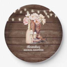 Plato De Papel Boots Rustic Cowgirl BRIDAL SHOWER Gracias