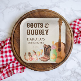 Plato De Papel Boots y brunch de rodeo occidental