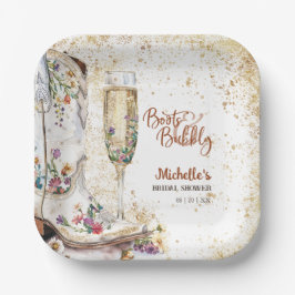 Plato De Papel Boots y Bubbly Western Bride Wild West Country