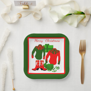 Plato De Papel Boots y Camisetas occidentales de Cowgirl Rodeo