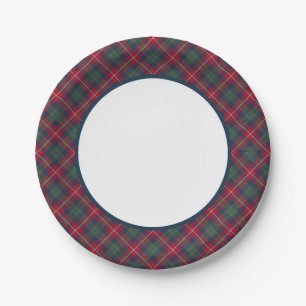 Plato De Papel Borde de Robertson Clan Tartan