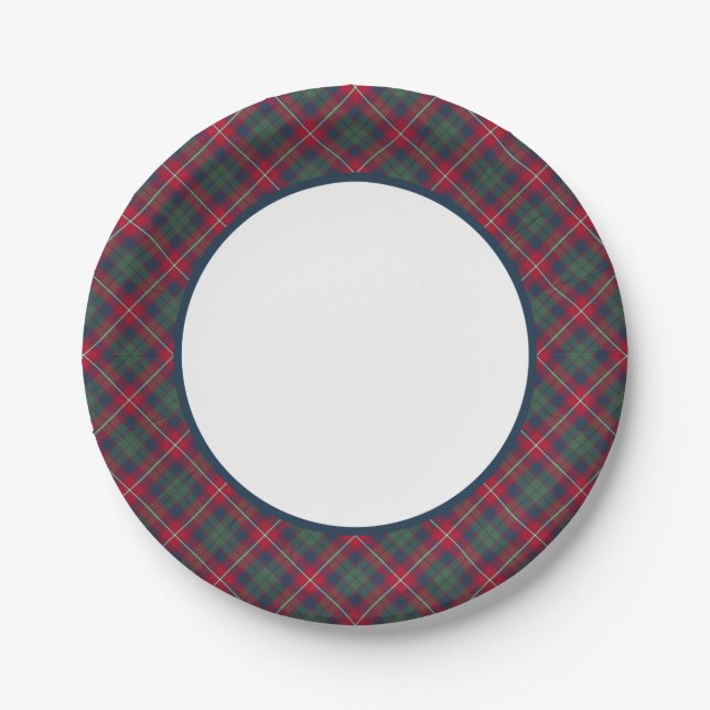 Plato De Papel Borde de Robertson Clan Tartan (Anverso)