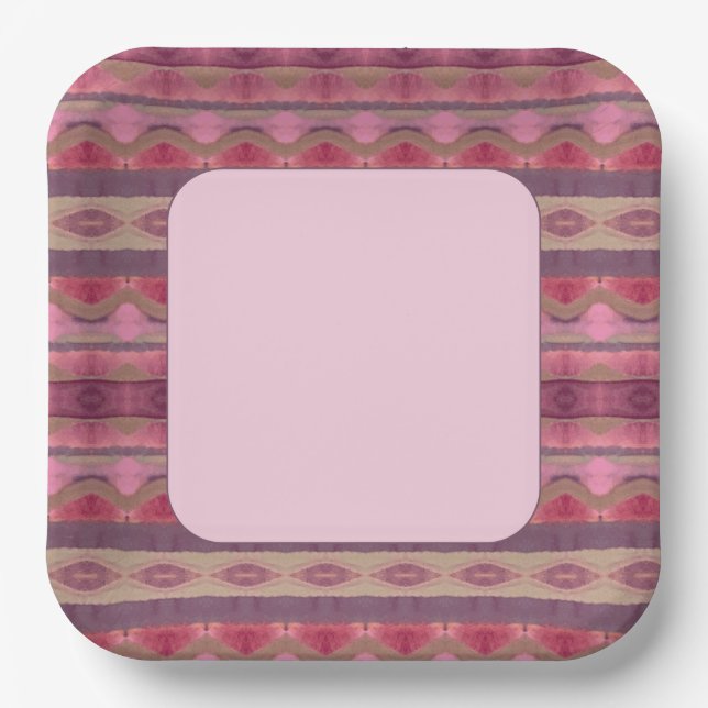 Plato De Papel Borgoña con rosa (Anverso)